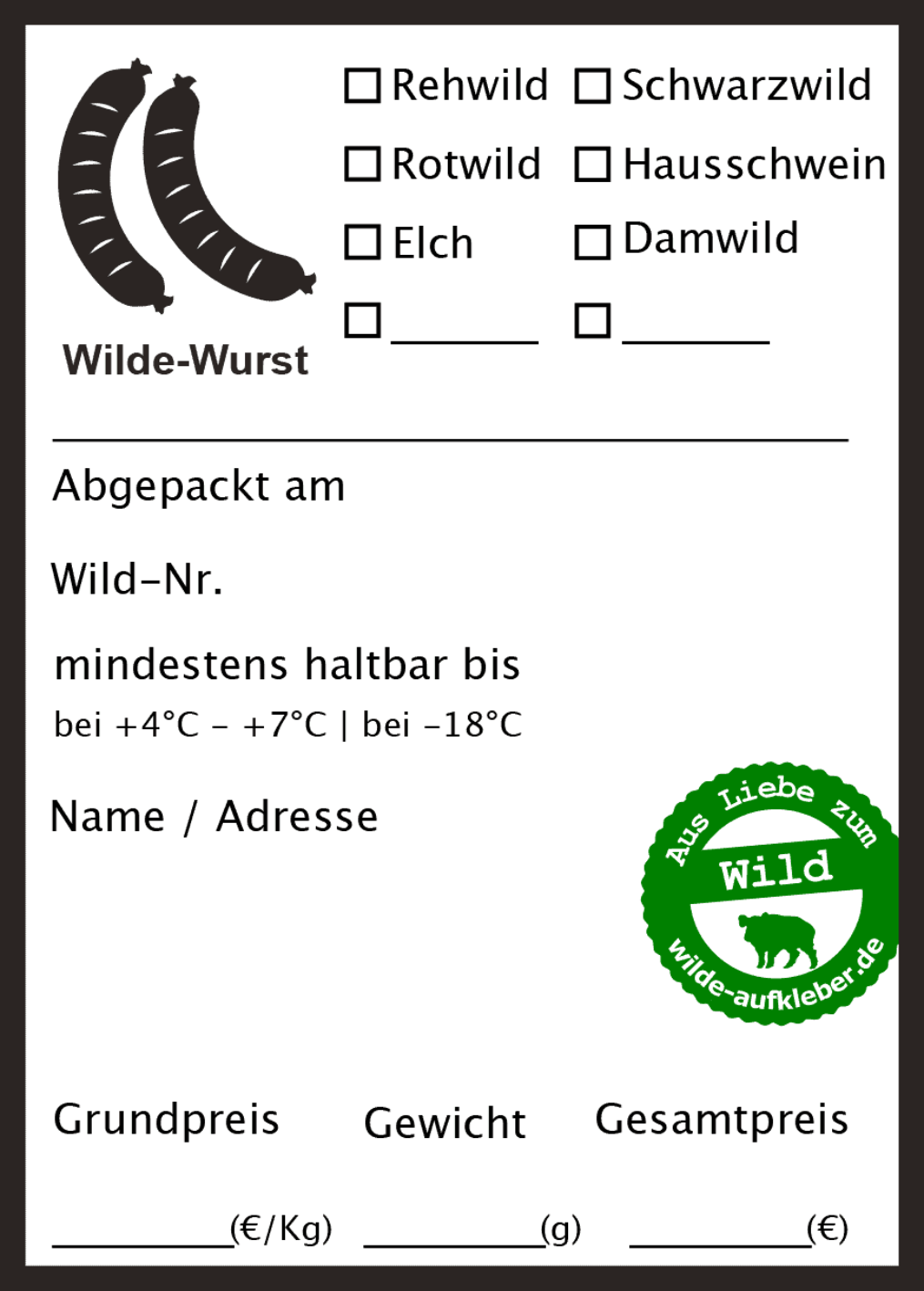 Wilde Wurst sticker