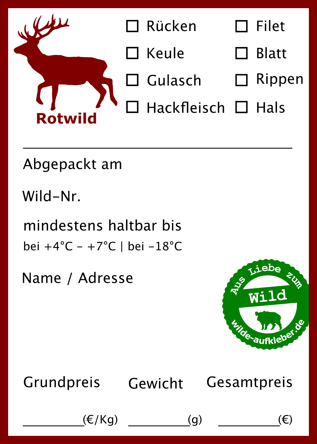 red deer venison sticker
