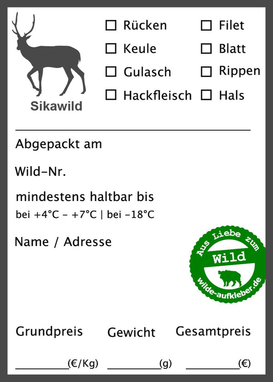 Classic Premium Sikawild-Wildbret-Aufkleber