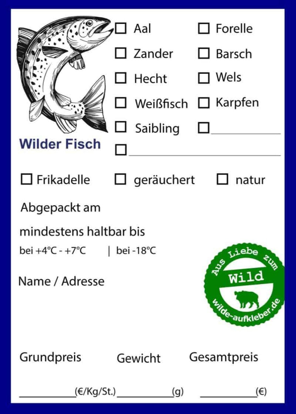 Classic Premium Süßwasser-Fische-Aufkleber