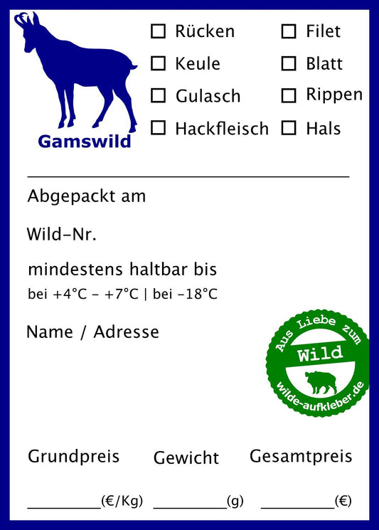 Classic Premium Gamswild-Wildbret-Aufkleber