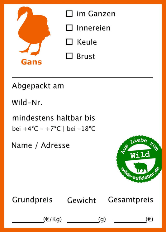 Classic Premium Gans-Tiefkühl-Aufkleber