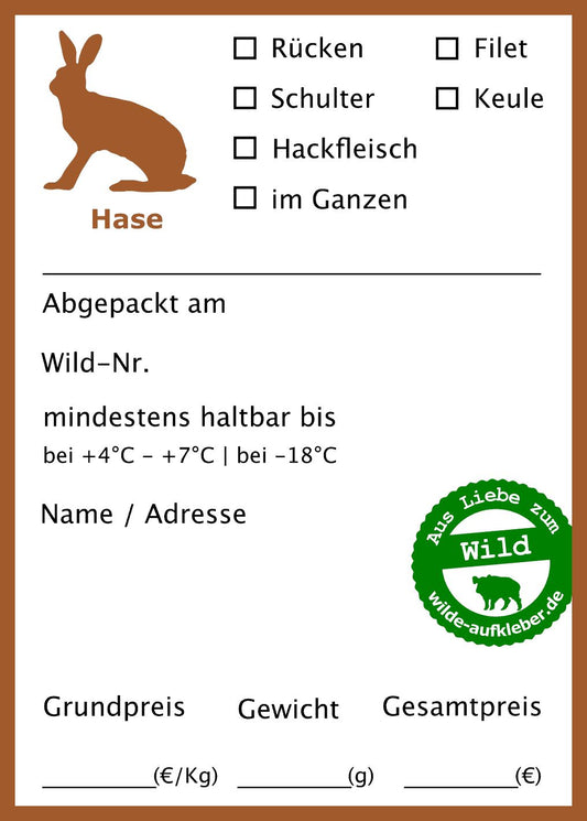 Classic Premium Hase-Tiefkühl-Aufkleber