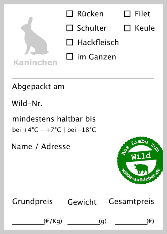 Classic Premium Kaninchen-Tiefkühl-Aufkleber