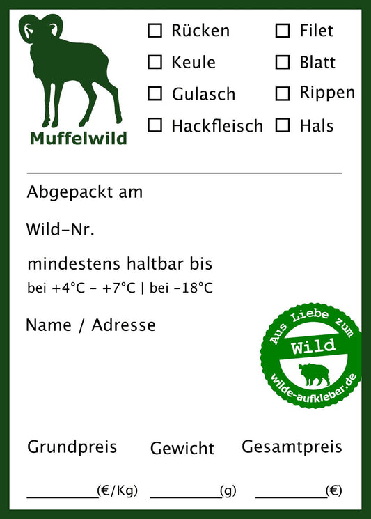 Classic Premium Muffelwild-Wildbret-Aufkleber