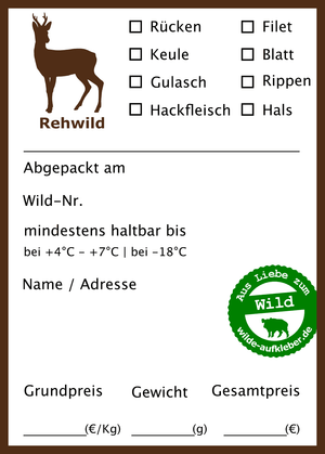 Classic Premium Rehwild-Wildbret-Aufkleber