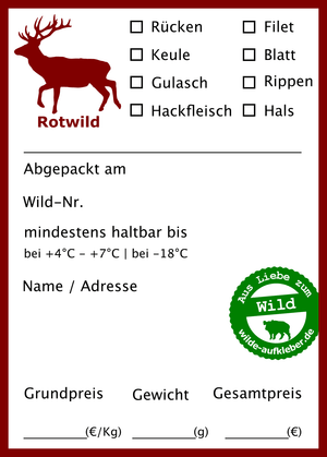 Classic Premium Rotwild-Wildbret-Aufkleber