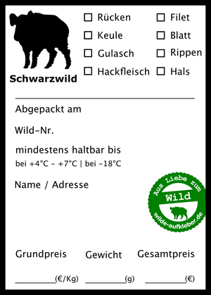 Classic Premium Schwarzwild-Wildbret-Aufkleber