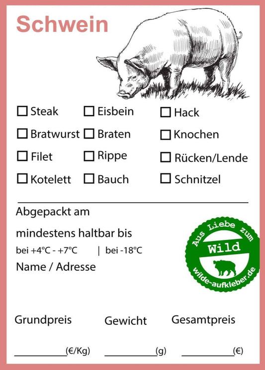 Classic Premium Schwein-Tiefkühl-Aufkleber