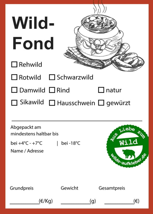 Classic Premium Wildfond-Tiefkühl-Aufkleber